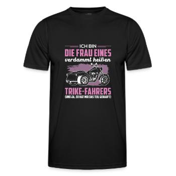Trike Dreirad Trikefahrerin Spruch Motorradfahrer - Männer Funktions-T-Shirt - Schwarz - Vorne - AI Model Male 178 dark (178cm)