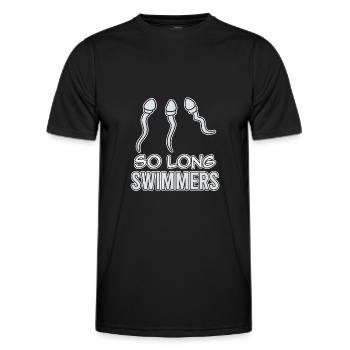 Funny Vasectomy As Long As Swimmers Humor Reception - Men's Functional T-Shirt - black - Front - AI Model Male 178 dark (178cm)