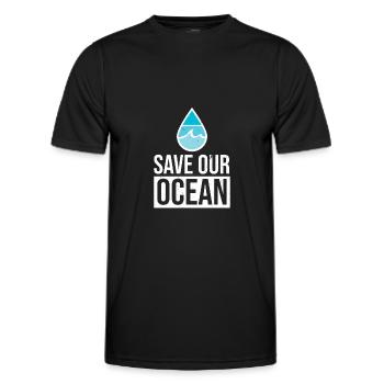 Save the Ocean - Men's Functional T-Shirt - black - Front - AI Model Male 178 dark (178cm)