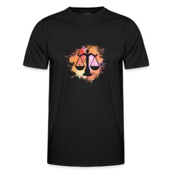 Waage Signe astrologique Horoscope Astrologie - T-shirt sport Homme - noir - Devant - AI Model Male 178 dark (178cm)
