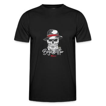 Böser alter Mann Camouflage Tarnmuster Totenkopf - Männer Funktions-T-Shirt - Schwarz - Vorne - AI Model Male 178 dark (178cm)