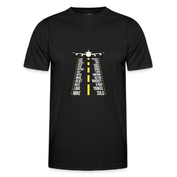 Pilot Airplane Alphabet - Phonetic Alphabet - Men's Functional T-Shirt - black - Front - AI Model Male 178 dark (178cm)