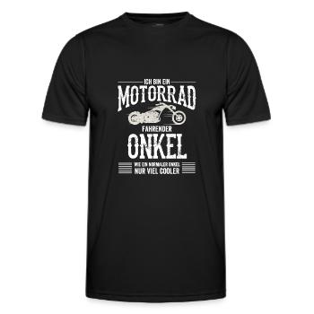 Ich Bin ein Motorrad Fahrender Onkel - Onkel - Sp - Männer Funktions-T-Shirt - Schwarz - Vorne - AI Model Male 178 dark (178cm)