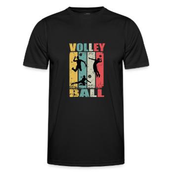 Retro Volleyball Beach Volleyball Volleyballer - Männer Funktions-T-Shirt - Schwarz - Vorne - AI Model Male 178 dark (178cm)