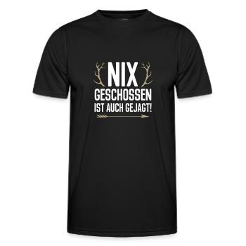 Nix geschossen ist auch gejagt Jäger Jagd Fans von - Männer Funktions-T-Shirt - Schwarz - Vorne - AI Model Male 178 dark (178cm)