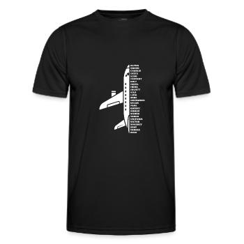 Nato Alphabet Motiv Fluglotse Pilot - Männer Funktions-T-Shirt - Schwarz - Vorne - AI Model Male 178 dark (178cm)