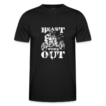 beast workout wolf - T-shirt sport Homme - noir - Devant - AI Model Male 178 dark (178cm)