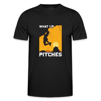 Rock Climbing Climber What Up - Men's Functional T-Shirt - black - Front - AI Model Male 178 dark (178cm)