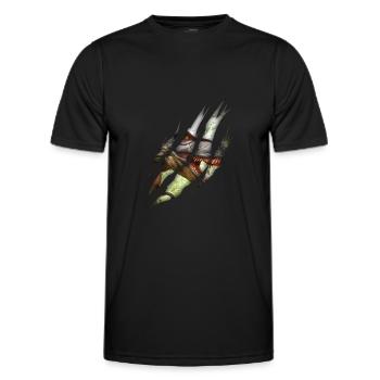 Trex Dinosaurier Zerrissene Klaue Dino - Männer Funktions-T-Shirt - Schwarz - Vorne - AI Model Male 178 dark (178cm)