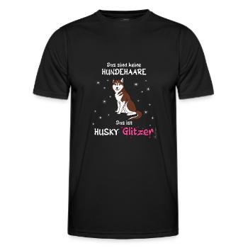 Keine Hundehaare das ist Husky Glitzer - Männer Funktions-T-Shirt - Schwarz - Vorne - AI Model Male 178 dark (178cm)