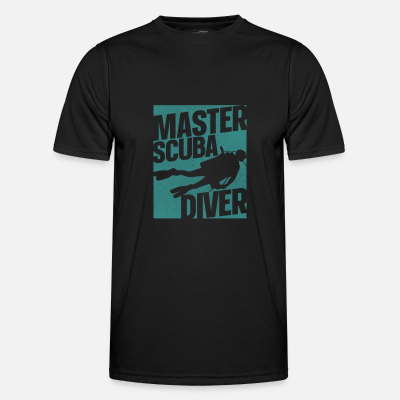 Diving Master Scuba Diver Down - Men's Functional T-Shirt - black