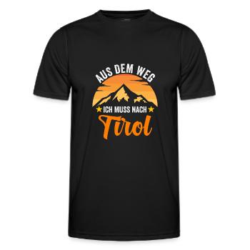 Aus dem Weg ich muss nach Tirol - Männer Funktions-T-Shirt - Schwarz - Vorne - AI Model Male 178 dark (178cm)