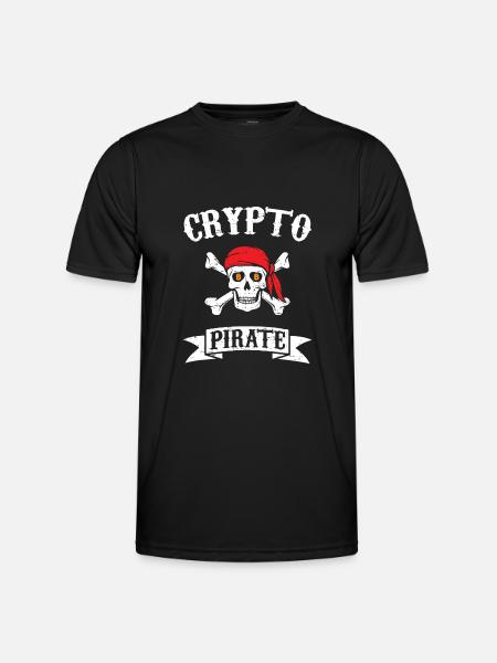 Krypto pirat Bitcoin Pirat PIRAT BTC Skull - Funktionsshirt til herrer - sort
