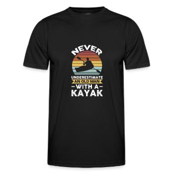 Kayaking Old Man Kayak Old Man Gift - Men's Functional T-Shirt - black - Front - AI Model Male 178 dark (178cm)