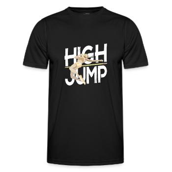 Saut en hauteur - Sauteur en hauteur - T-shirt sport Homme - noir - Devant - AI Model Male 178 dark (178cm)