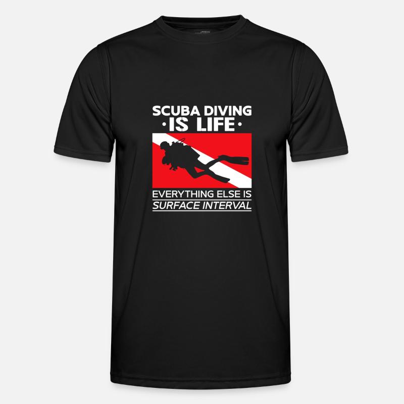 Diver Dive Flag Scuba Diving Is - Men's Functional T-Shirt - black