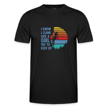 Rock Climbing Climbing Rétro Climb - T-shirt sport Homme - noir - Devant - AI Model Male 178 dark (178cm)