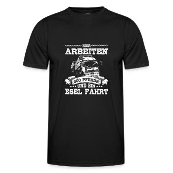 LKW Fahrer Lastwagenfahrer Fernfahrer Trucker - Männer Funktions-T-Shirt - Schwarz - Vorne - AI Model Male 178 dark (178cm)
