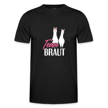 Team Braut Alpaka Lama Alpaca Verlobung JGA - Männer Funktions-T-Shirt - Schwarz - Vorne - AI Model Male 178 dark (178cm)