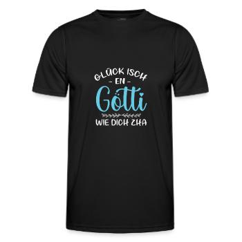 Glück Isch En Götti Wie Dich Zha Götti Fragen Göti - Männer Funktions-T-Shirt - Schwarz - Vorne - AI Model Male 178 dark (178cm)