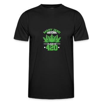 420 Cannabis Chanvre Herbe Herbe Ganja Joint Cadeau - T-shirt sport Homme - noir - Devant - AI Model Male 178 dark (178cm)