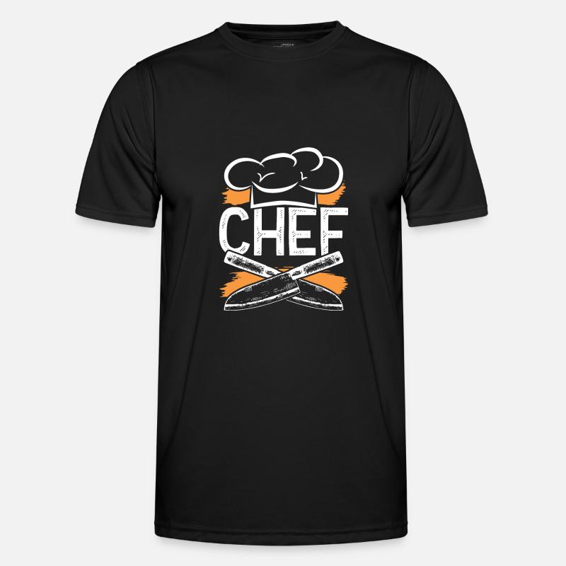 chef kochen - Männer Funktions-T-Shirt - Schwarz