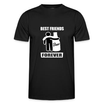 Bierflasche Best Friends Forever Party Geschenk - Männer Funktions-T-Shirt - Schwarz - Vorne - AI Model Male 178 dark (178cm)