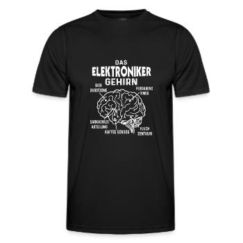 Elektroniker Gehirn Elektro Lustiger Elektriker - Männer Funktions-T-Shirt - Schwarz - Vorne - AI Model Male 178 dark (178cm)