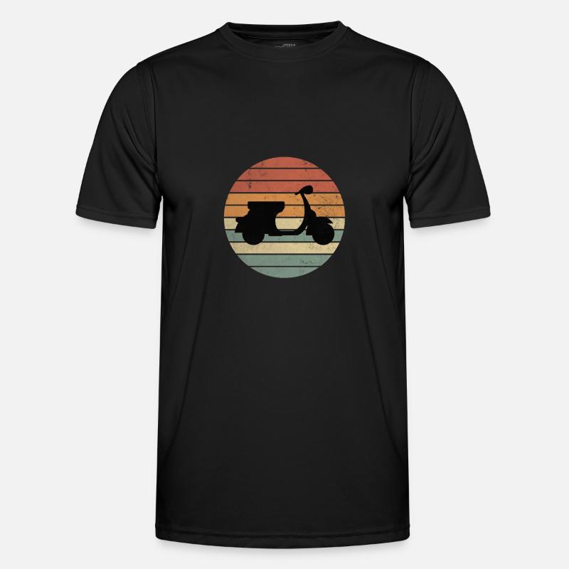Roller Motorroller Rollerfahrer Sunset Vintage Männer Funktions-T-Shirt