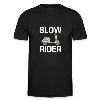 Slow Rider Bike Roller Rollerfahrer Rollerfahren - Männer Funktions-T-Shirt - Schwarz - Vorne - AI Model Male 178 dark (178cm)
