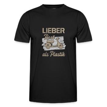 Lieber Rost Als Plastik Roller Motorroller Scooter - Männer Funktions-T-Shirt - Schwarz - Vorne - AI Model Male 178 dark (178cm)
