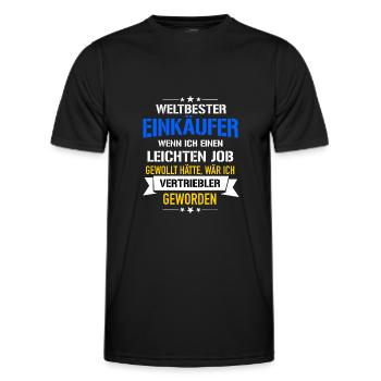 Lustiger Spruch Weltbester Einkäufer Vertriebler - Männer Funktions-T-Shirt - Schwarz - Vorne - AI Model Male 178 dark (178cm)