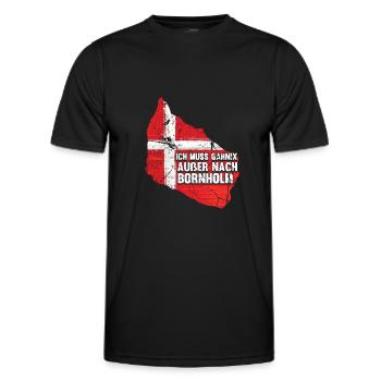 Dänemark Flagge Skandinavien Bornholm - Männer Funktions-T-Shirt - Schwarz - Vorne - AI Model Male 178 dark (178cm)