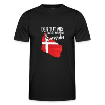 Dänemark Flagge Skandinavien Bornholm - Männer Funktions-T-Shirt - Schwarz - Vorne - AI Model Male 178 dark (178cm)