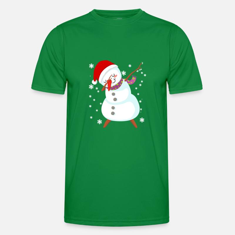 Schneemann Dabbing Weihnachtsgeschenk Männer Funktions-T-Shirt