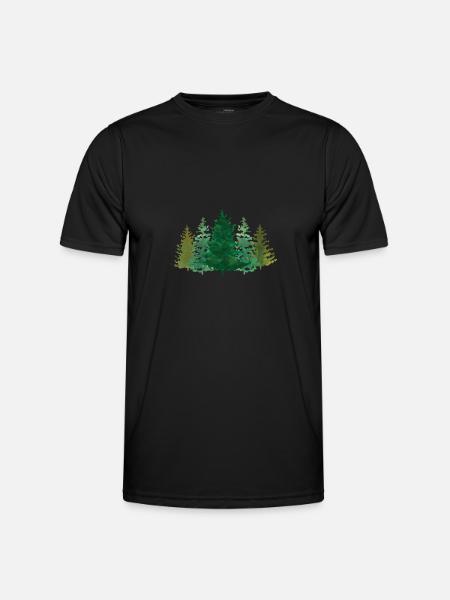 Forest Wood Environment Forester Tree Trees Forester - Men's Functional T-Shirt - black
