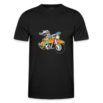 Motard Lapin fumeur Lapin fumeur - T-shirt sport Homme - noir - Devant - AI Model Male 178 dark (178cm)