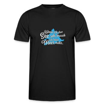 Wenn ich den See seh Walchensee - Männer Funktions-T-Shirt - Schwarz - Vorne - AI Model Male 178 dark (178cm)
