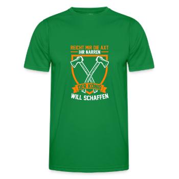 Holzfäller Axt Baumfäller Holzarbeiter - Männer Funktions-T-Shirt - Kelly Green - Vorne - AI Model Male 178 dark (178cm)