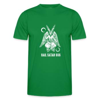 Hail Satan 666 Satanic Dung Beetle Beelzebub - Men's Functional T-Shirt - kelly green - Front - AI Model Male 178 dark (178cm)