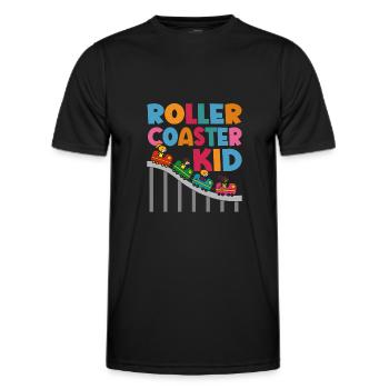 Roller Coaster Amusement Park Amusement Park - Men's Functional T-Shirt - black - Front - AI Model Male 178 dark (178cm)