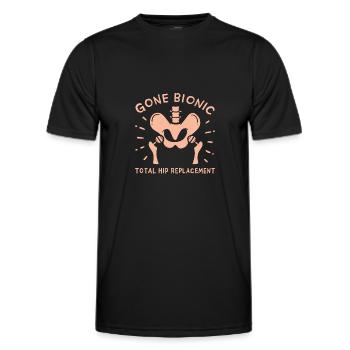 Hip Replacement Hip Surgery Post-OP idea - T-shirt sport Homme - noir - Devant - AI Model Male 178 dark (178cm)