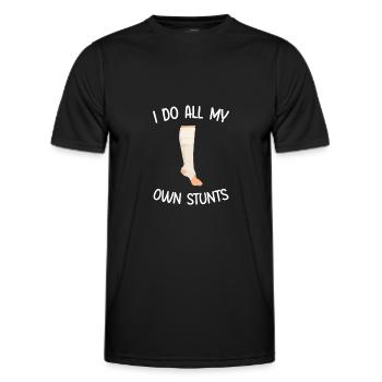 I Do All My Own Stunts Broken Injured Leg - Men's Functional T-Shirt - black - Front - AI Model Male 178 dark (178cm)