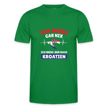 Ich muss gar nix ich muss nur nach Kroatien - Männer Funktions-T-Shirt - Kelly Green - Vorne - AI Model Male 178 dark (178cm)