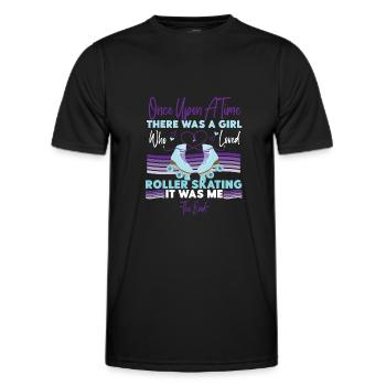Cool Roller Skating Skate Girl - Men's Functional T-Shirt - black - Front - AI Model Male 178 dark (178cm)