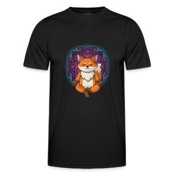 Fuchs Yoga Mandala Spirituell yoga damen spruch - Männer Funktions-T-Shirt - Schwarz - Vorne - AI Model Male 178 dark (178cm)