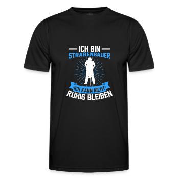 Straßenbauer Straßenwärter Straßenbau - Männer Funktions-T-Shirt - Schwarz - Vorne - AI Model Male 178 dark (178cm)