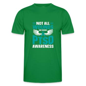 PTSD Consciousness Mental Illness Veteran - Men's Functional T-Shirt - kelly green - Front - AI Model Male 178 dark (178cm)