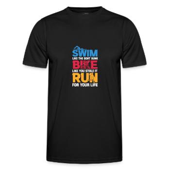 Triathlon Triathlet Sportler Geschenk - Männer Funktions-T-Shirt - Schwarz - Vorne - AI Model Male 178 dark (178cm)