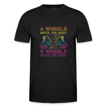Cool Roller Skating Skate Girl - Men's Functional T-Shirt - black - Front - AI Model Male 178 dark (178cm)